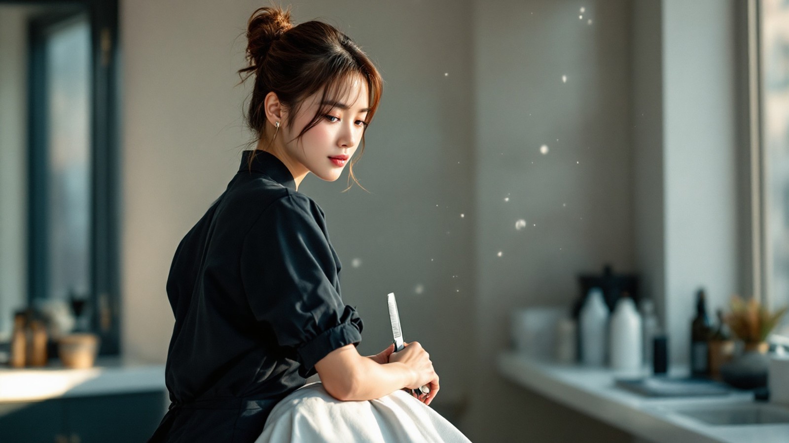 AI 생성 이미지 · [JTBC] '살롱 드 나비' 김향기, 헤어 디자이너 변신 예고