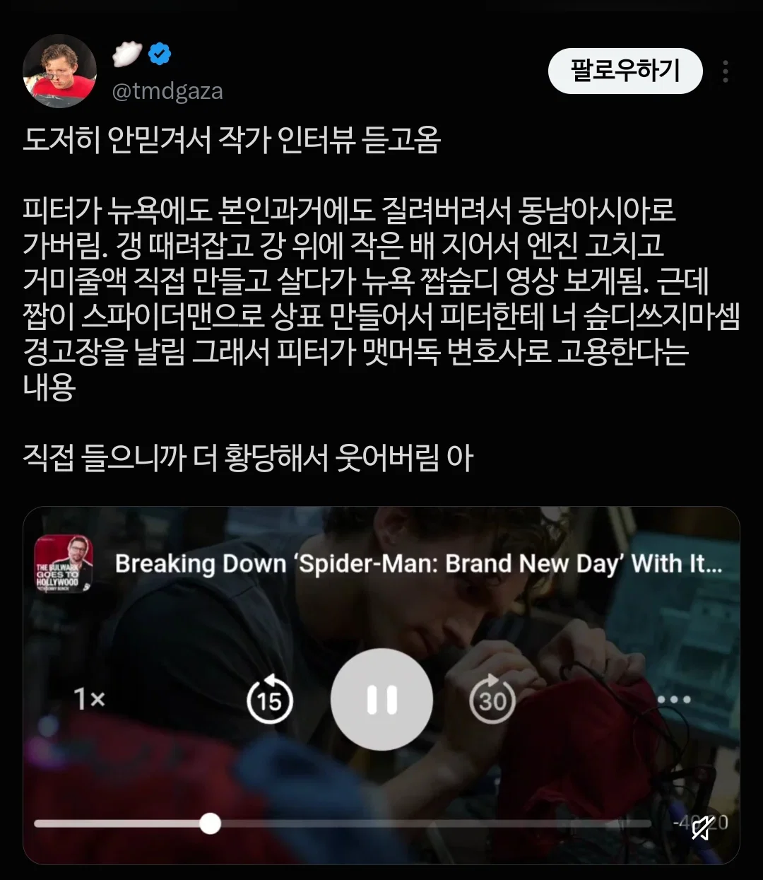 스파이더맨이 동남아시아를 배경으로 새로운 모험을 하고 있다.