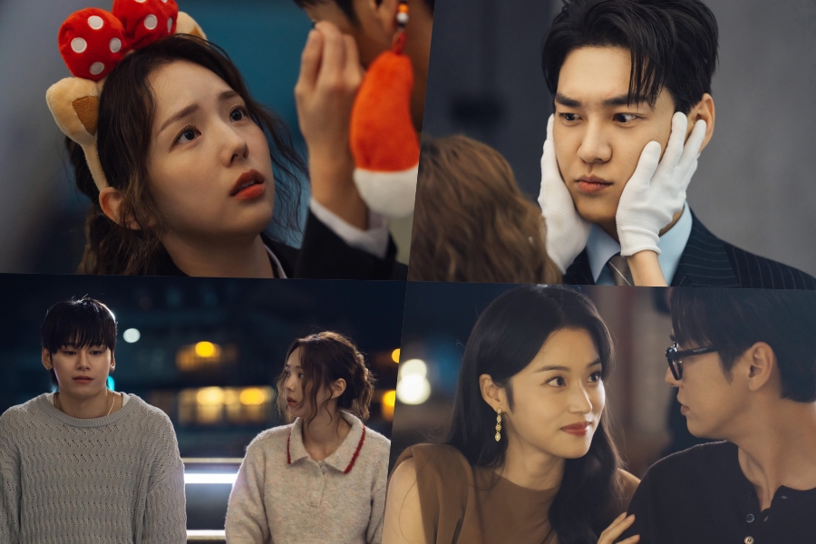채수빈과 김영광이 드라마 '취하는 로맨스'의 여러 장면에서 함께하고 있다.